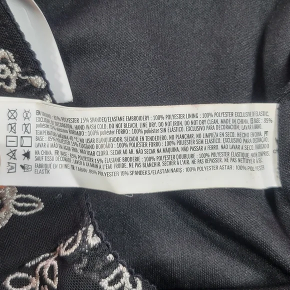 Forever 21 Mesh Maxi Skirt Womens M Black Embroidered Floral Whimsigoth Romantic - Picture 11 of 13